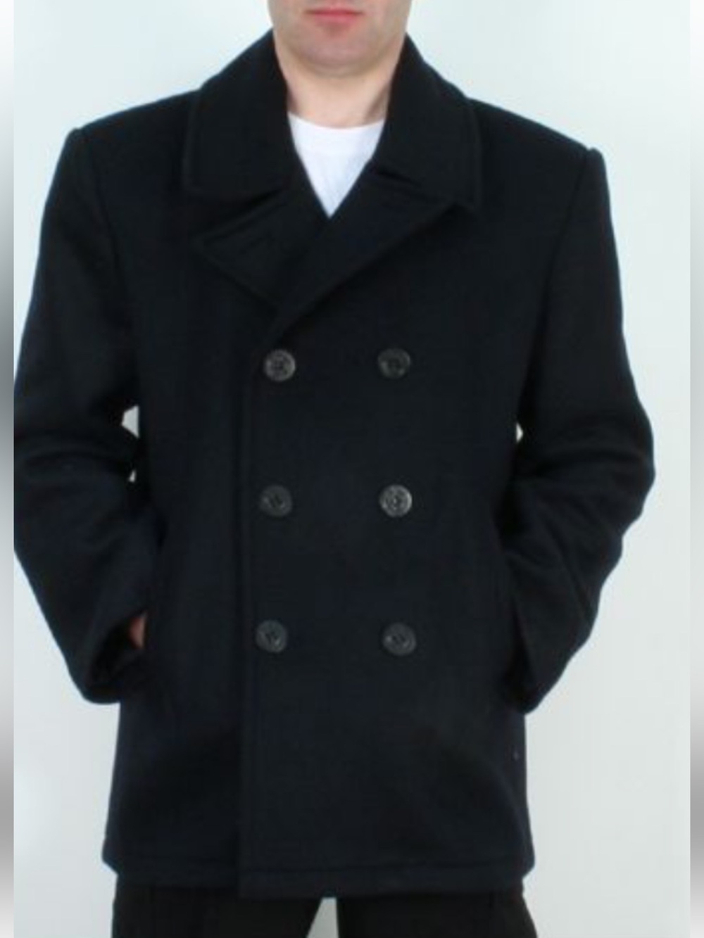 Defense logistics agency men’s quarterdeck collection naval pea coat wool siz 42